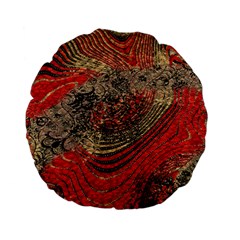 Red Gold Black Background Standard 15  Premium Flano Round Cushions by Simbadda