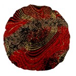 Red Gold Black Background Large 18  Premium Flano Round Cushions Front