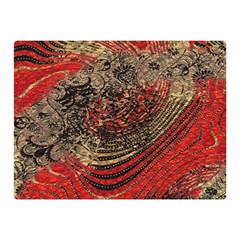 Red Gold Black Background Double Sided Flano Blanket (mini)  by Simbadda