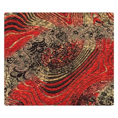 Red Gold Black Background Double Sided Flano Blanket (small)  by Simbadda