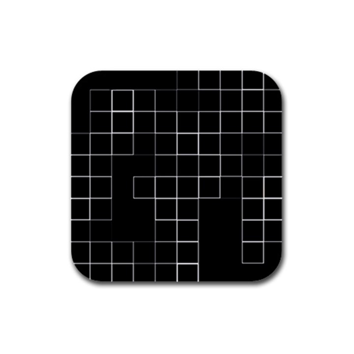 Abstract Clutter Rubber Square Coaster (4 pack) 