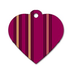 Stripes Background Wallpaper In Purple Maroon And Gold Dog Tag Heart (one Side) by Simbadda