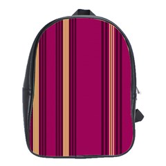 Stripes Background Wallpaper In Purple Maroon And Gold School Bags(large)  by Simbadda