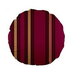 Stripes Background Wallpaper In Purple Maroon And Gold Standard 15  Premium Round Cushions by Simbadda