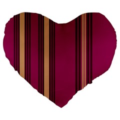 Stripes Background Wallpaper In Purple Maroon And Gold Large 19  Premium Heart Shape Cushions by Simbadda