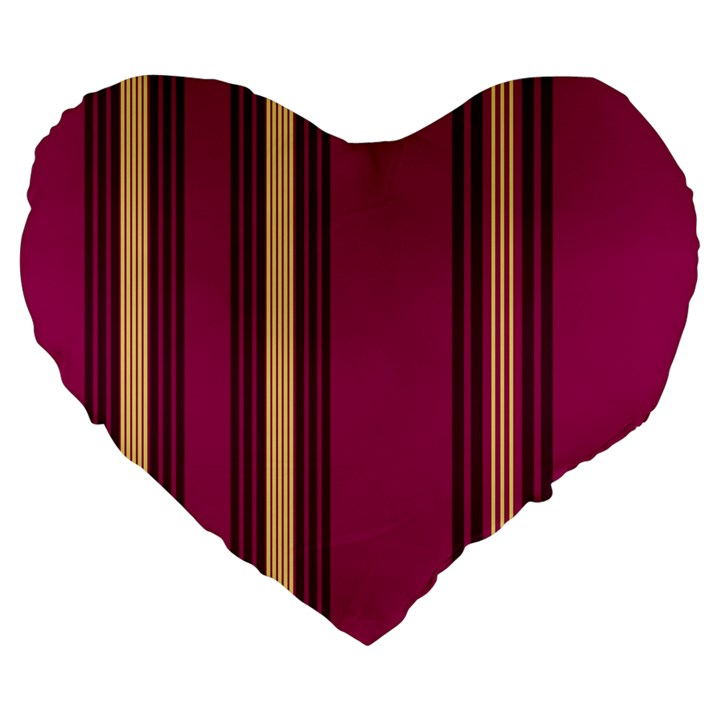 Stripes Background Wallpaper In Purple Maroon And Gold Large 19  Premium Heart Shape Cushions