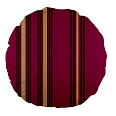 Stripes Background Wallpaper In Purple Maroon And Gold Large 18  Premium Flano Round Cushions by Simbadda