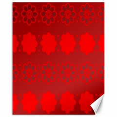 Red Flowers Velvet Flower Pattern Canvas 16  X 20   by Simbadda