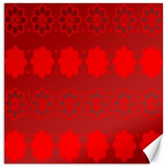 Red Flowers Velvet Flower Pattern Canvas 20  X 20   by Simbadda