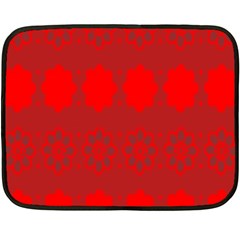 Red Flowers Velvet Flower Pattern Fleece Blanket (mini) by Simbadda