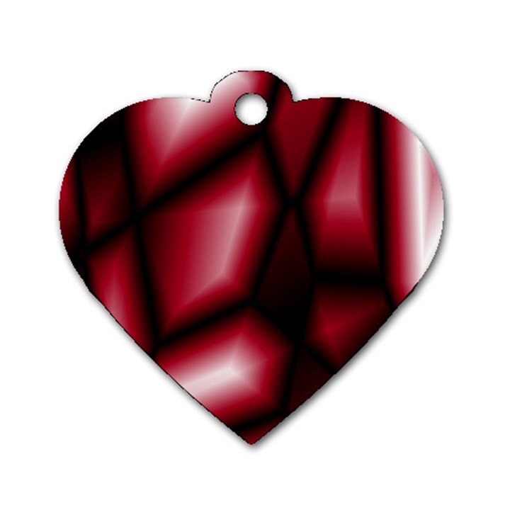 Red Abstract Background Dog Tag Heart (Two Sides)