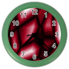 Red Abstract Background Color Wall Clocks by Simbadda