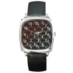 Cadenas Chinas Abstract Design Pattern Square Metal Watch by Simbadda