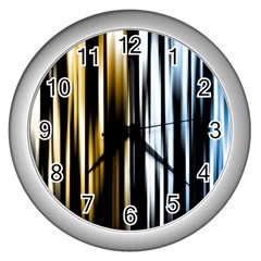 Digitally Created Striped Abstract Background Texture Wall Clocks (silver) 