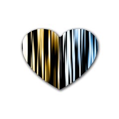 Digitally Created Striped Abstract Background Texture Rubber Coaster (heart)  by Simbadda