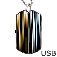 Digitally Created Striped Abstract Background Texture Dog Tag Usb Flash (one Side) by Simbadda