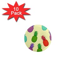 Colorful Pineapples Wallpaper Background 1  Mini Magnet (10 Pack)  by Simbadda