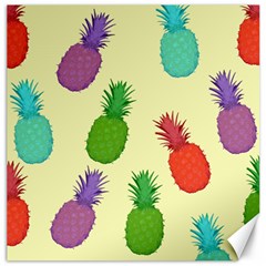 Colorful Pineapples Wallpaper Background Canvas 12  X 12   by Simbadda