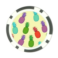 Colorful Pineapples Wallpaper Background Poker Chip Card Guard by Simbadda