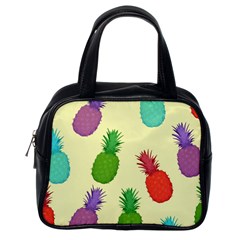 Colorful Pineapples Wallpaper Background Classic Handbags (one Side) by Simbadda