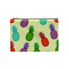 Colorful Pineapples Wallpaper Background Cosmetic Bag (medium)  by Simbadda