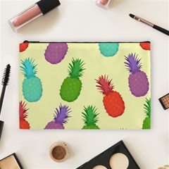 Colorful Pineapples Wallpaper Background Cosmetic Bag (large)  by Simbadda