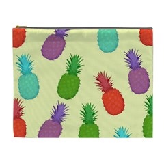 Colorful Pineapples Wallpaper Background Cosmetic Bag (xl) by Simbadda