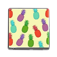 Colorful Pineapples Wallpaper Background Memory Card Reader (square) by Simbadda