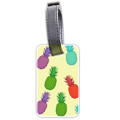 Colorful Pineapples Wallpaper Background Luggage Tags (two Sides) by Simbadda