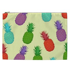 Colorful Pineapples Wallpaper Background Cosmetic Bag (xxl)  by Simbadda