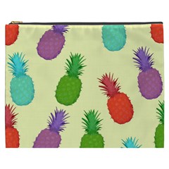 Colorful Pineapples Wallpaper Background Cosmetic Bag (xxxl)  by Simbadda