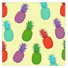 Colorful Pineapples Wallpaper Background Large Satin Scarf (square) by Simbadda