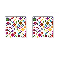 A Colorful Modern Illustration For Lovers Cufflinks (square) by Simbadda