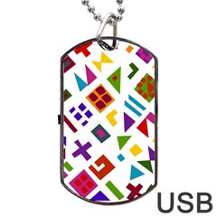 A Colorful Modern Illustration For Lovers Dog Tag Usb Flash (one Side) by Simbadda