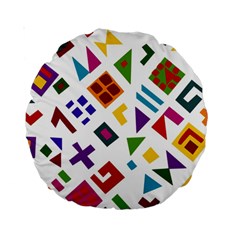 A Colorful Modern Illustration For Lovers Standard 15  Premium Round Cushions by Simbadda