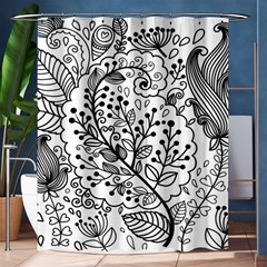 Black Abstract Floral Background Shower Curtain 60  X 72  (medium)  by Simbadda