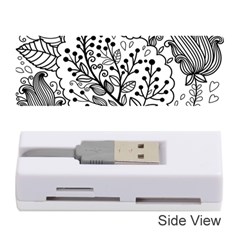 Black Abstract Floral Background Memory Card Reader (stick)  by Simbadda