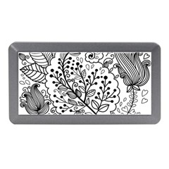 Black Abstract Floral Background Memory Card Reader (mini) by Simbadda