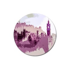 Abstract Painting Edinburgh Capital Of Scotland Magnet 3  (round) by Simbadda