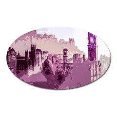 Abstract Painting Edinburgh Capital Of Scotland Oval Magnet by Simbadda