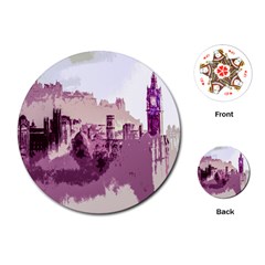 Abstract Painting Edinburgh Capital Of Scotland Playing Cards (round)  by Simbadda