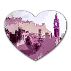 Abstract Painting Edinburgh Capital Of Scotland Heart Mousepads by Simbadda