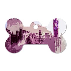 Abstract Painting Edinburgh Capital Of Scotland Dog Tag Bone (two Sides) by Simbadda