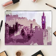 Abstract Painting Edinburgh Capital Of Scotland Cosmetic Bag (xl) by Simbadda