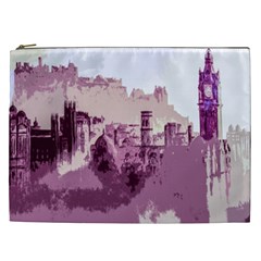 Abstract Painting Edinburgh Capital Of Scotland Cosmetic Bag (xxl)  by Simbadda