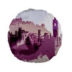 Abstract Painting Edinburgh Capital Of Scotland Standard 15  Premium Round Cushions by Simbadda