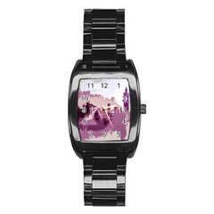 Abstract Painting Edinburgh Capital Of Scotland Stainless Steel Barrel Watch by Simbadda