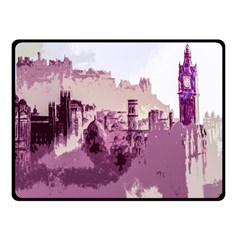 Abstract Painting Edinburgh Capital Of Scotland Double Sided Fleece Blanket (small)  by Simbadda