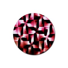 Red And Pink Abstract Background Rubber Round Coaster (4 Pack)  by Simbadda