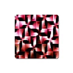 Red And Pink Abstract Background Square Magnet by Simbadda